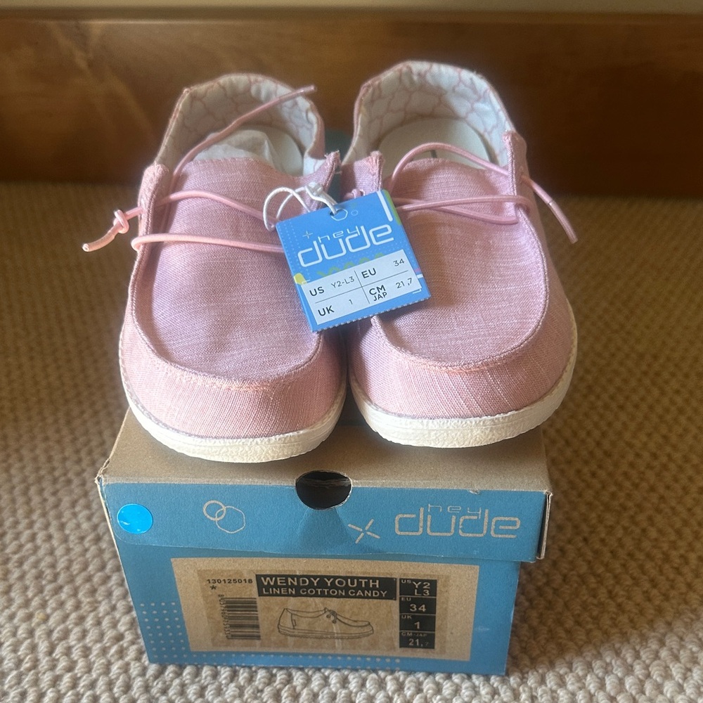 Hey Dude Kids Moccasins in Cotton Candy Pink